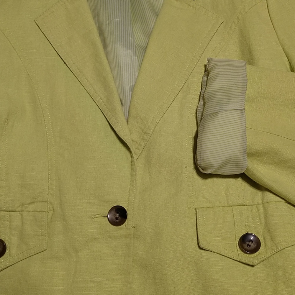 Peck & Peck Lime Green Casual Jacket